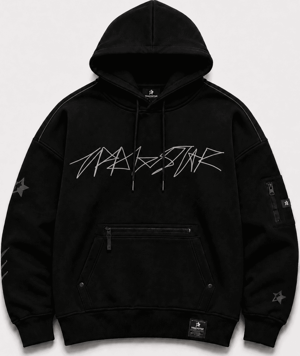 TRAKSTAR hoodie in black, front view