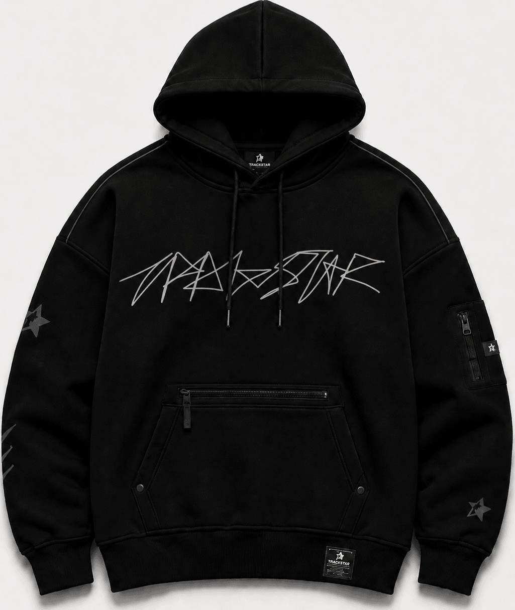 TRAKSTAR hoodie in black, front view